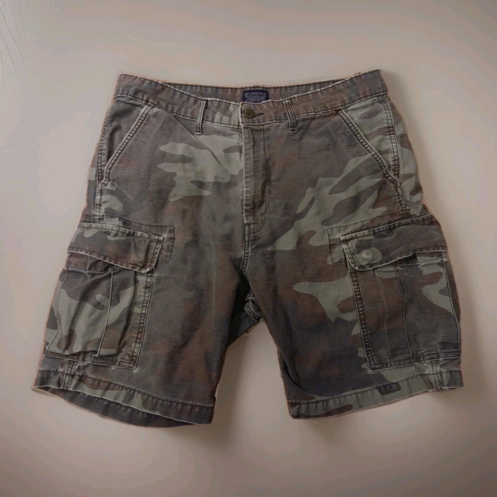 Levi Strauss Cargo Shorts Mens Camouflage Camo Multi Pocket Casual Summer Sz 34
